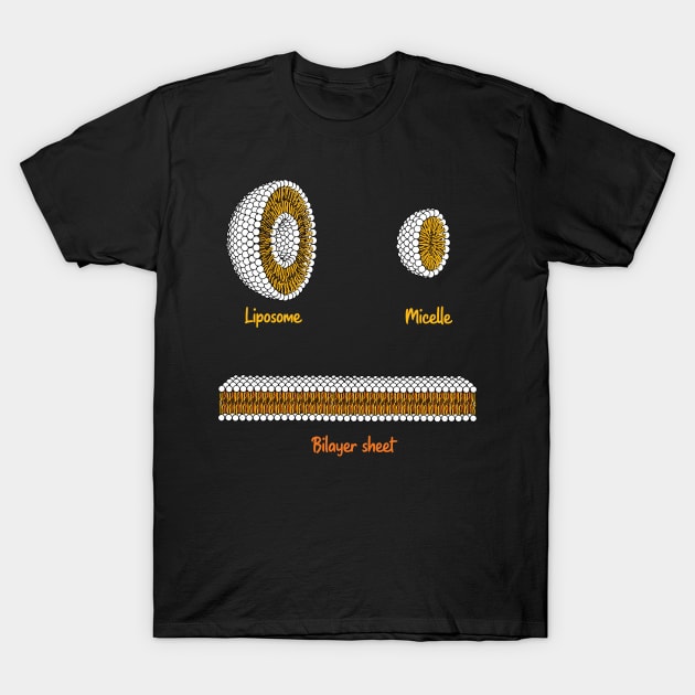 Phospholipids arrangement. Liposome Micelle soap phospholipid bilayer sheet T-Shirt by labstud